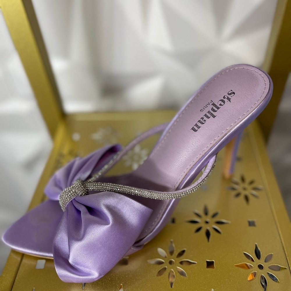 Women's Purple Satin Heels